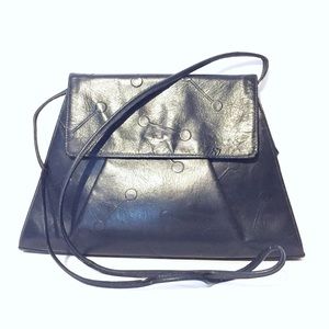 Fendi black leather vintage shoulder bag clutch